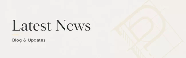 latest-news-hero-banner-aspect-ratio-1920-600 Latest News hero banner with Blog and Updates text and a light angled Pennings Handyman P logo in the background