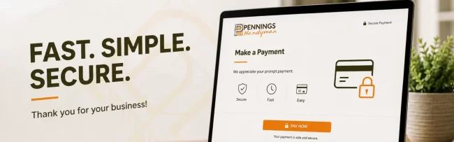secure-online-payment-portal-1-aspect-ratio-1920-600 Pennings Handyman online payment portal hero image with a clean workspace and secure digital payment theme